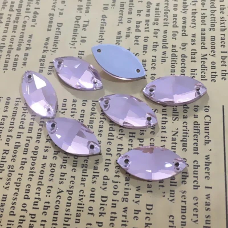 Стеклянный кристалл Navette Sew on Стразы Flatback Horse Eye шитье бисера Ювелирных изделий с 2