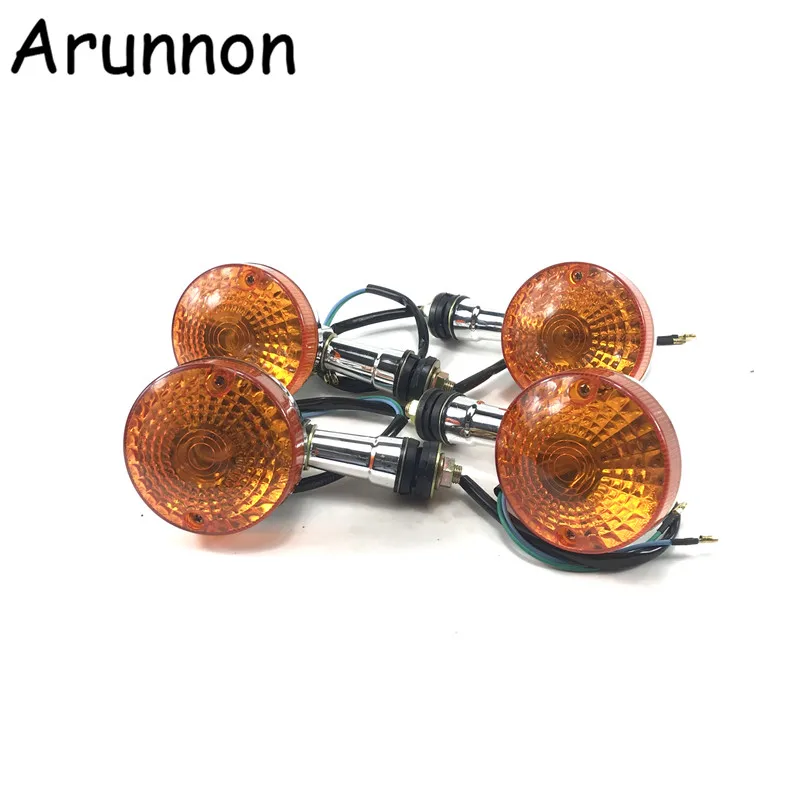 Arunnon 4 шт мотоциклетные указатели поворота индикаторная лампа янтарного цвета лампа Кафе Racer мигалки для Kawasaki Suzuki Harley 883 GN125