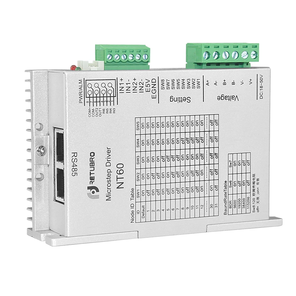 Высокопроизводительный шаговый Драйвер RS485 Modbus Nema 24 NT60 контроль скорости с