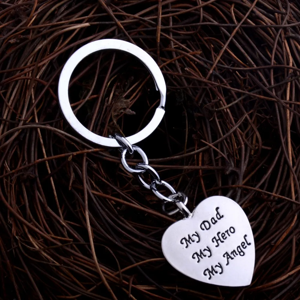 Брелок для ключей Мой папа герой ангел любящее сердце |