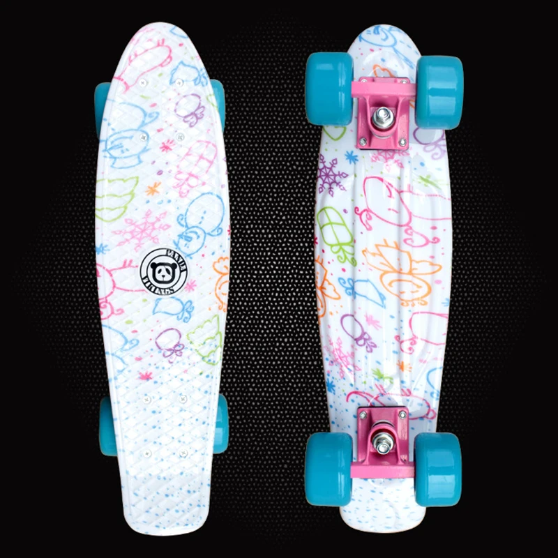 

2019 Children's Scooter Mini Cruiser Peny Board Skateboards Printed 22inch Skateboard Complete Longboard Deck Skate Board PD06