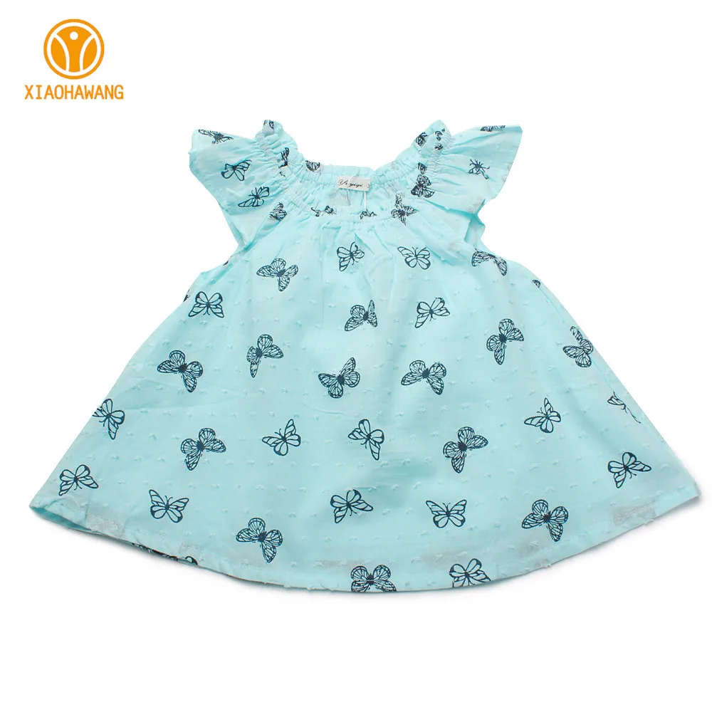 Платье для девочек с принтом бабочки хлопковые детские платья принцессы