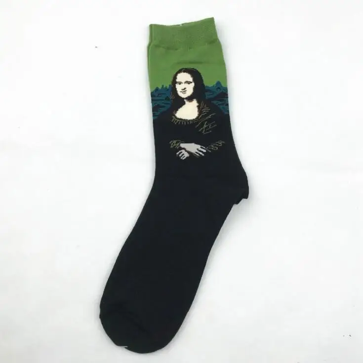 Mona Lisa носки картина маслом для женщин мужчин Ван Гог Стиль Хлопок с спандексом