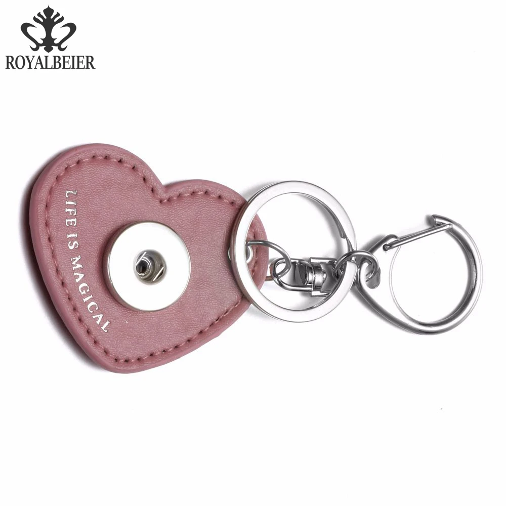 Royalbeier DIY Heart Shape KeyChain Women Cute Key Chains Hanging Pendant Jewelry Chaveiro Trinket Fashion Snaps Rings|fashion key ring|key ringsnap