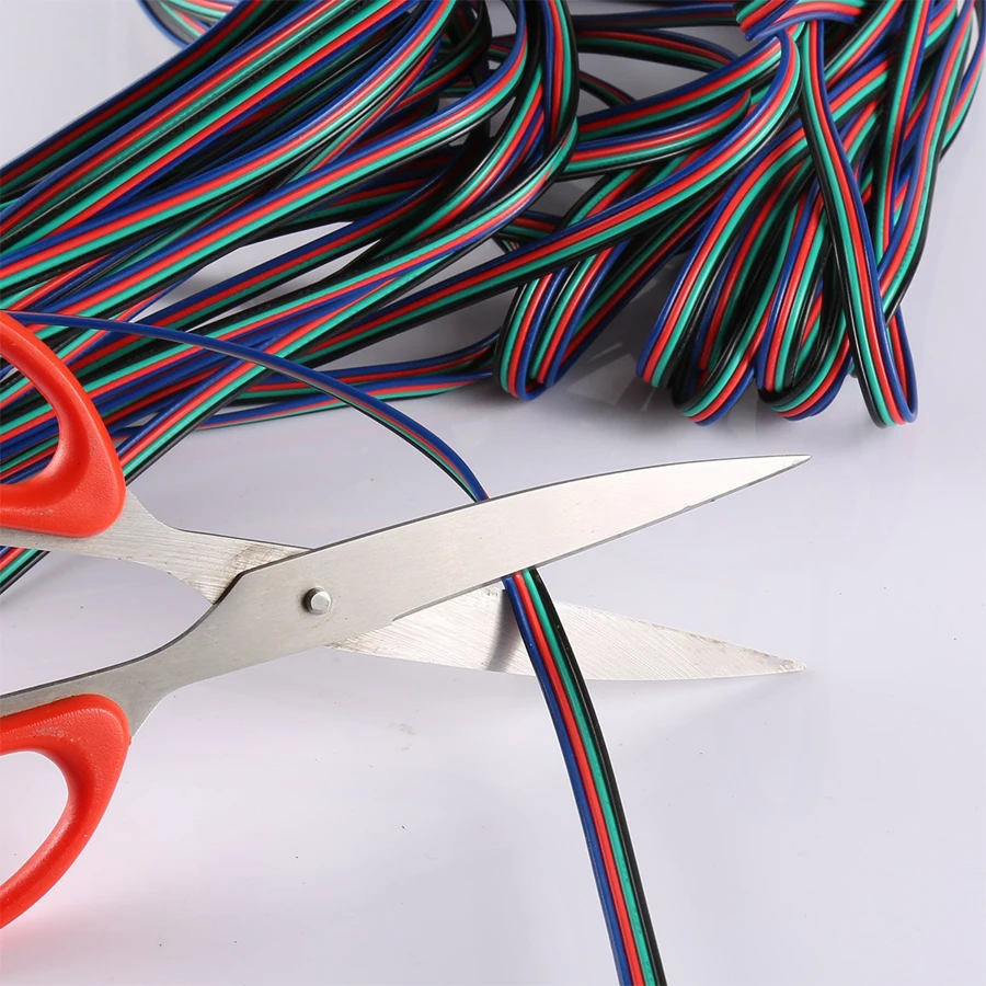 5050 4 контактный кабель удлинитель провод 22AWG лампа 3528 разъем оптовая продажа 20 м 10