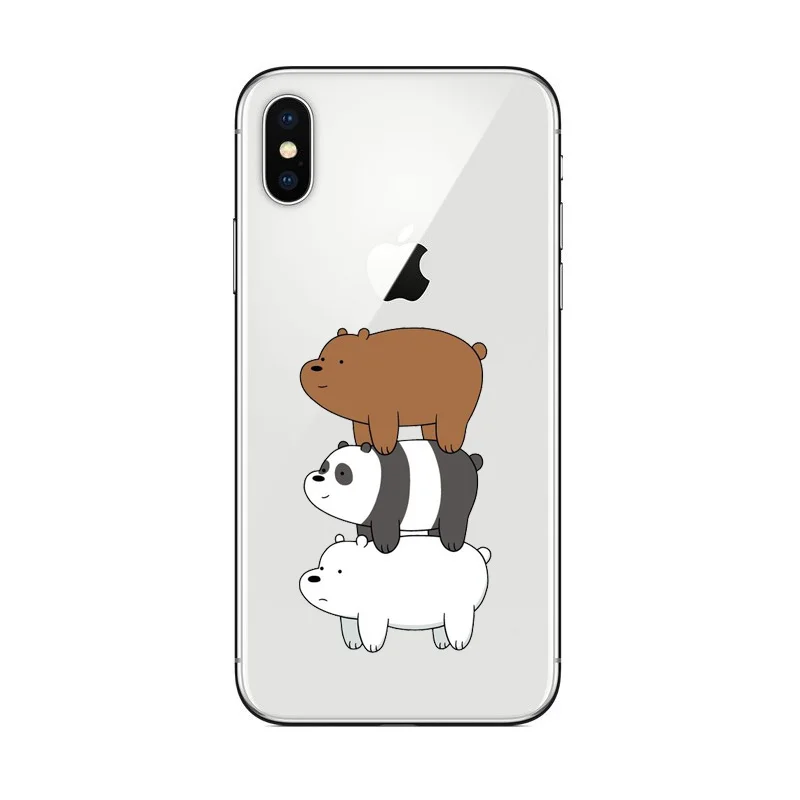 Прозрачный мягкий силиконовый чехол для iPhone X XS XR Max 5 6 7 8 мультфильм анимация Мы