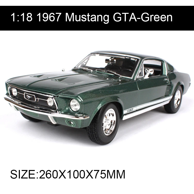 Классические автомобили Maisto 1:18 1967 Mustang GTA Fastback коллекционные модели автомобилей