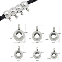 10pcs stainless steel large hole beads clasp for jewelry making diy leather rope bracelet pendant charms connector components
