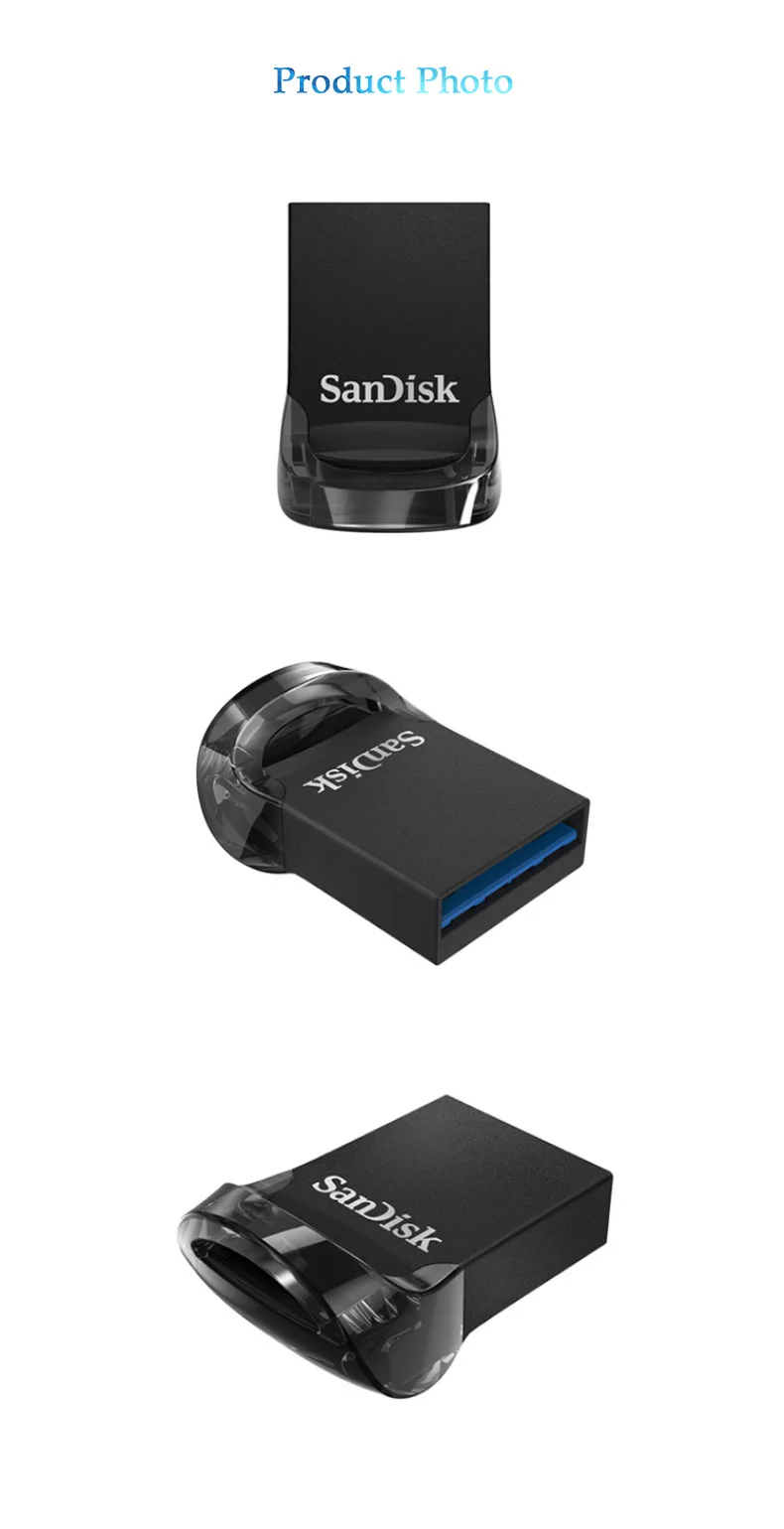 SanDisk флеш-накопитель USB Ultra Fit 32 Гб CZ430 16 ГБ 128 ГБ мини-накопитель 3,1 USB 3,0 64 ГБ