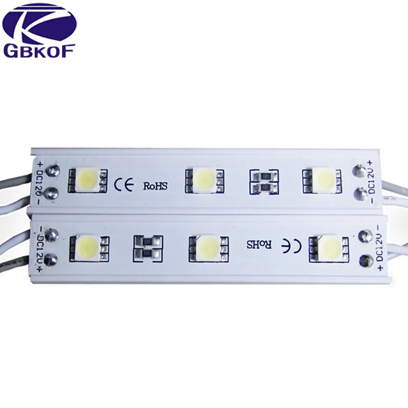 20 шт./лот 5050 3Led модули водонепроницаемый IP65 DC12V белый/теплый белый светодиодные модули для подсветки рекламный щит экран окно