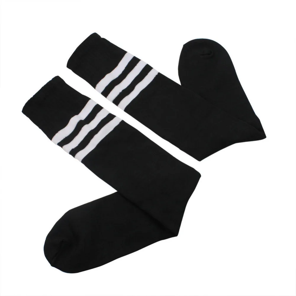 Носки мужские/женские длинные в полоску повседневные Черные бейсбольные