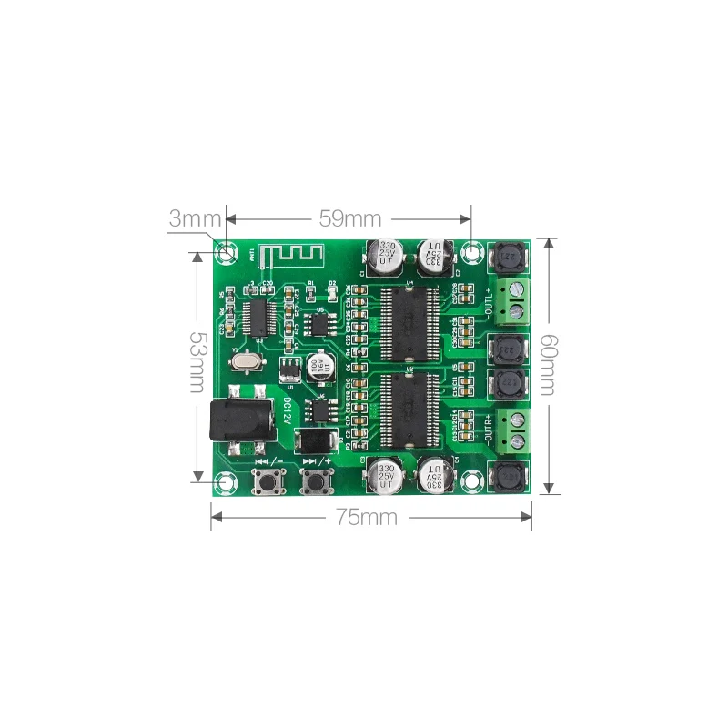 Lusya двухъядерный YDA138 аудио усилитель Bluetooth 4 2 Streo цифровой 20 Вт * DC12V T0566 |