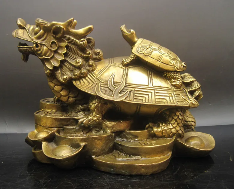 Чистая медь дракон черепаха украшение Большой очень большой медный мать-ребенок