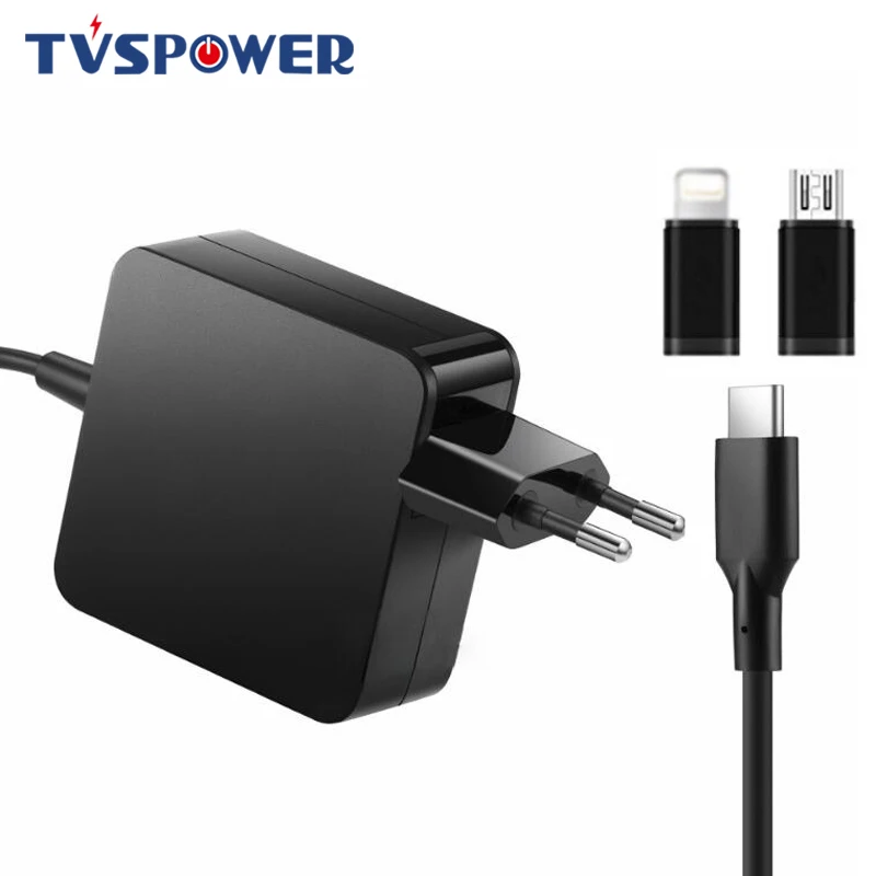 65 Вт usb type-C адаптер для ноутбука Зарядное устройство для Macbook lenovo Asus hp Dell Xiaomi huawei 20 в 3.25A 15 в 3A 9 в 12 В 5 в 2A AC мощность 61 Вт