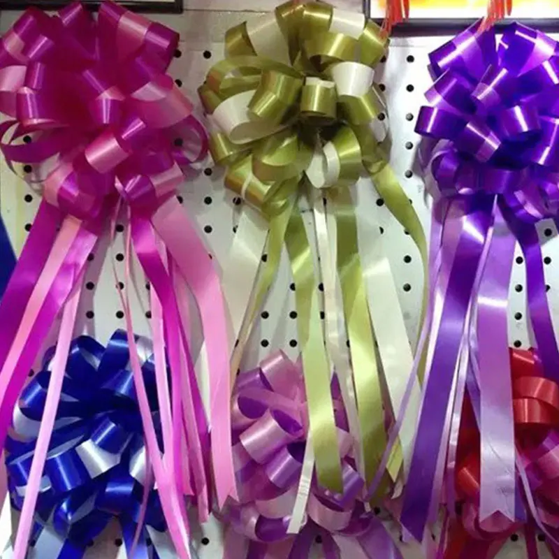 

Hot 10PC Bow Ribbons Pull Flower Wedding Birthday Party Decor Gift Packing Romantic Home Car Decor DIY Pull Flower Ribbons