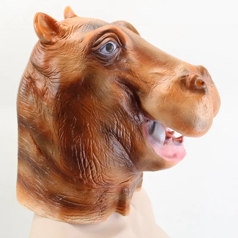 Маска из латекса с головой бегемота Полнолицевая маска для взрослых дышащая
