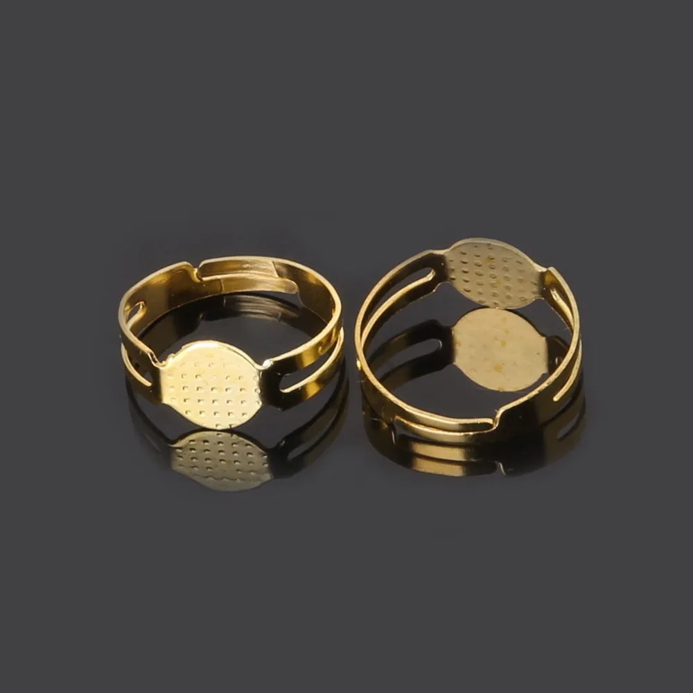 Оптом! Кольцо Открытое с регулируемой площадкой плоское основа для колец 18 мм 40