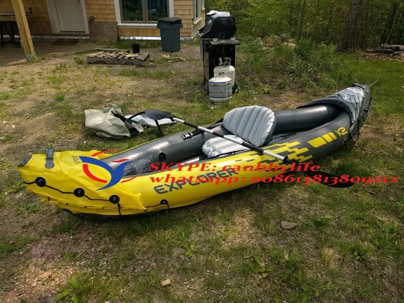 351 см Intex K2 Explorer двухместный надувной каяк для двух человек, 2 человека, лодка для рыбной ловли, каяк, плот, лодка, желтый