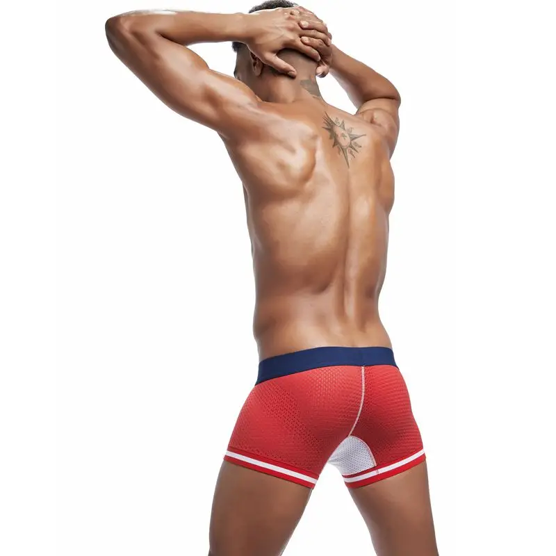 JOCKMAIL, новинка, нижнее белье для мужчин, боксеры, сетка, u-образный мешочек, сексуальные подштанники, Cueca, хлопковые трусы, боксерские шорты для геев, мужские трусы, цветные