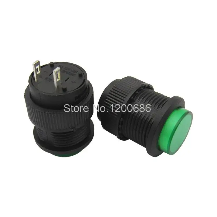 

503 BD with light without lock / self-reset switch / 16MM 3A / 250V green circle