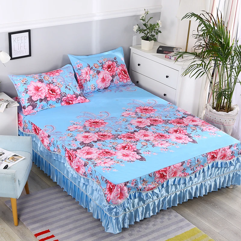 12 видов стилей юбка-кровать с цветочным рисунком и рюшами Ультрамягкая