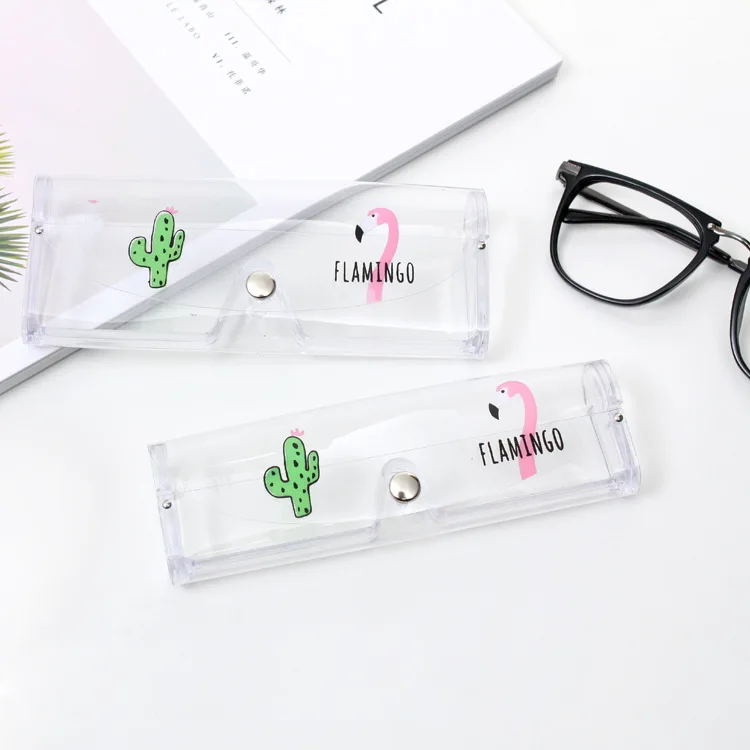 1 шт. Kawaii cactus flamingoпрозрачный пластиковый защитный чехол для очков металлическая