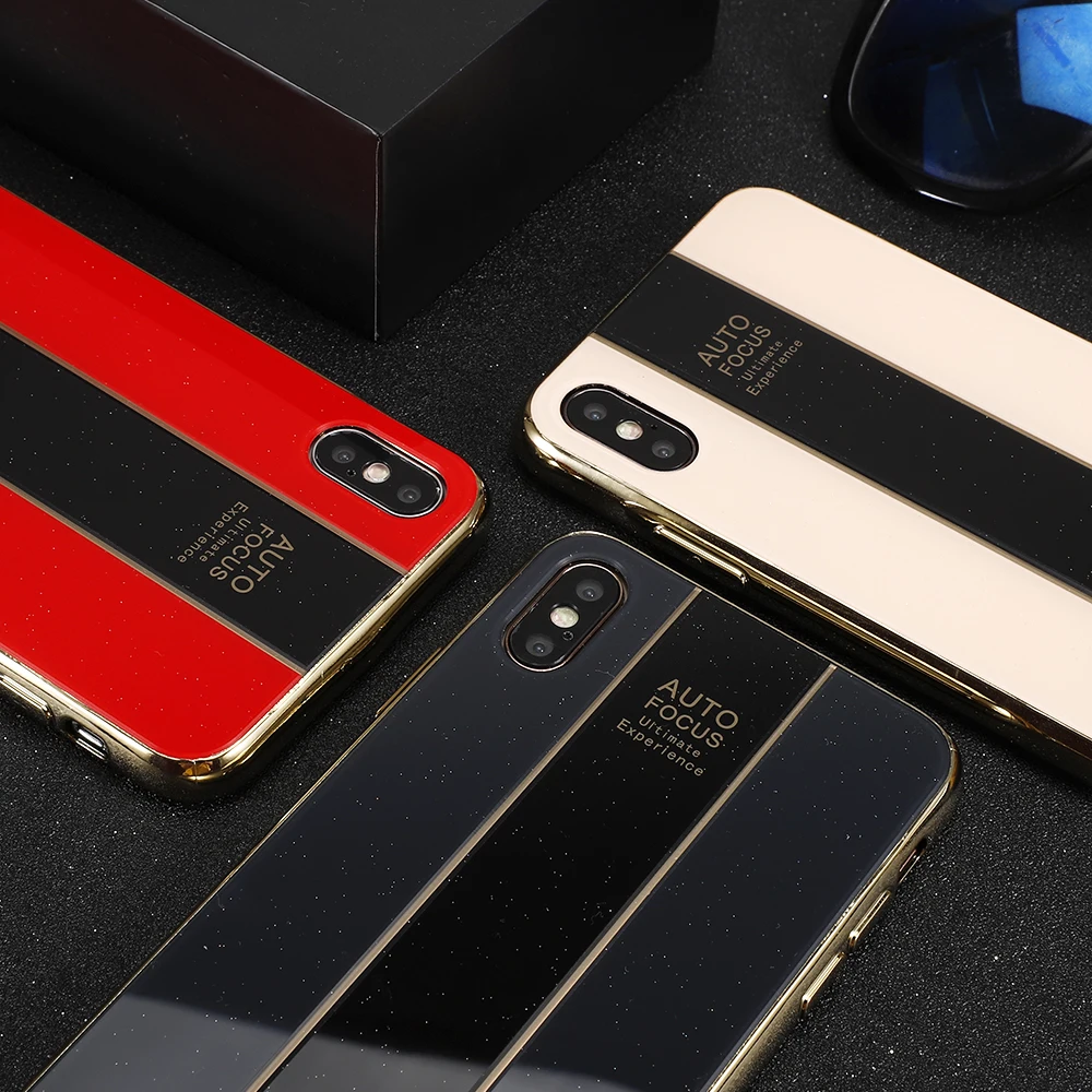 HD окрашенная крышка из оргстекла для iPhone 6 6S 78 Plus роскошный блестящий чехол X XR XS MAX