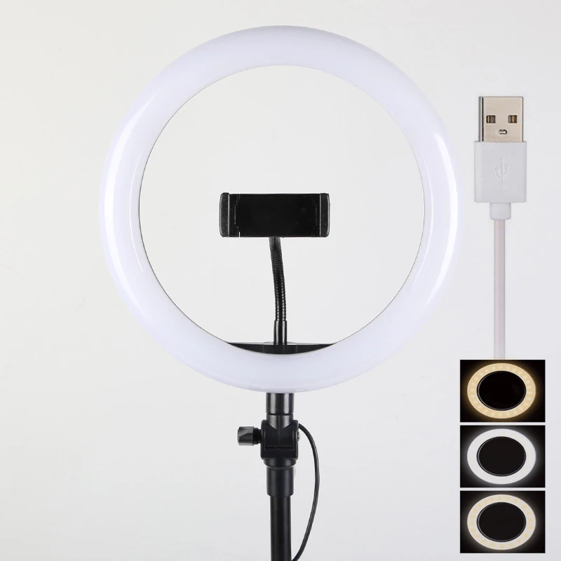 

16cm 26cm 30cm 33cm Phone Holder Ring Light with 45cm 110cm 180cm Tripod