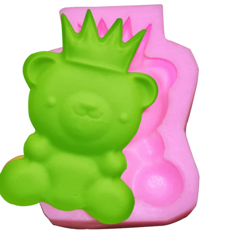 

Baby Bear Candle Moulds Soap Mold Kitchen-Baking Resin Silicone Form Home Decoration 3D DIY Clay Craft Wax-Making M615