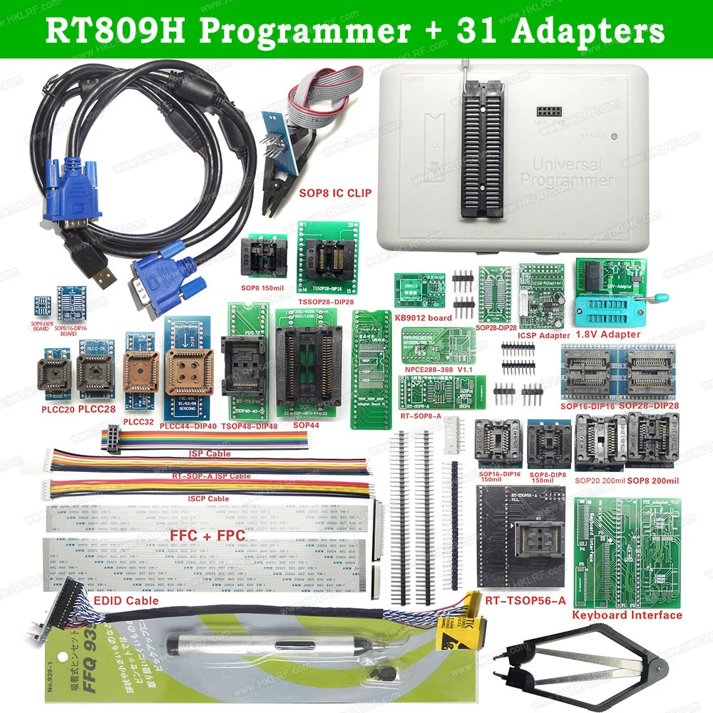 Новейшее программное обеспечение оригинальный RT809H + 51 адаптеры EMMC-Nand FLASH