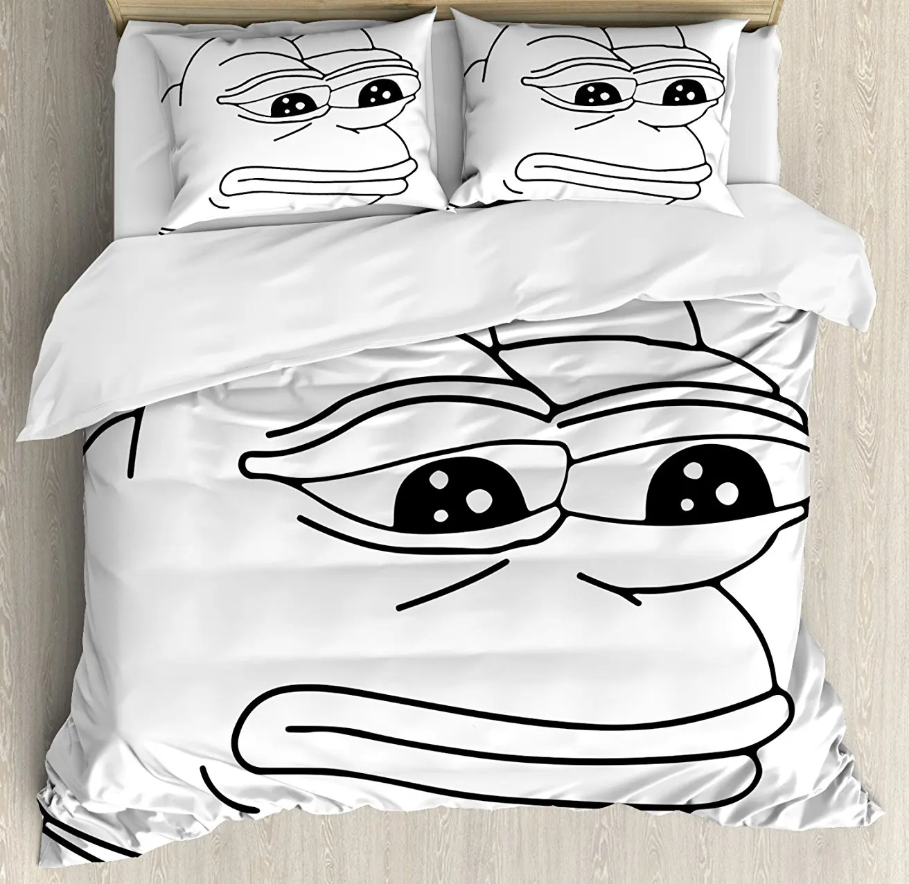 Набор пододеяльников меланхолическая лягушка Meme мультяшное лицо почти плач