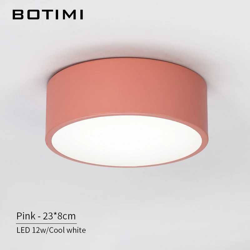 Pink BOTIMI новое поступление светодиодный потолочный светильник s красочный потолочный светильник для коридора цветной светильник для детской комнаты металлический абажур кухонный светильник ing - Цвет корпуса: Pink