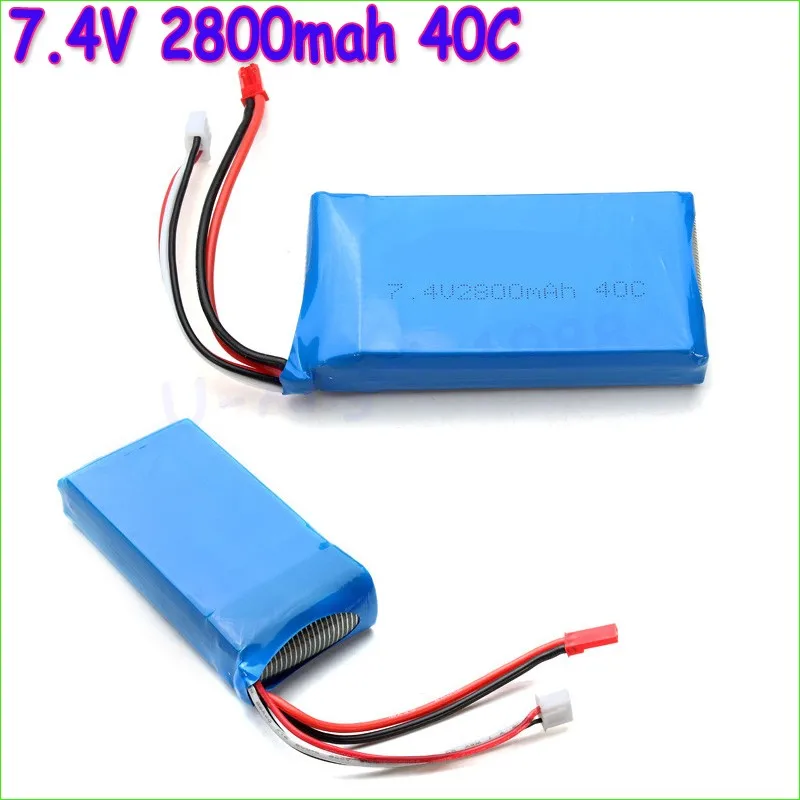 Батарея Lipo для квадрокоптера 1 шт. 7 4 В 2800 мАч 40C 2S WLToys V262 V333 V323 V666|Детали и
