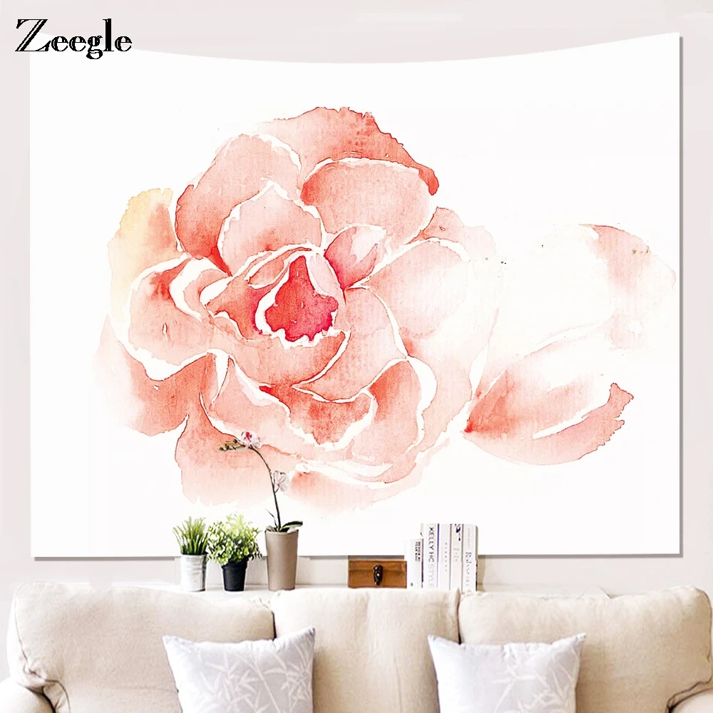 Zeegle Flower Printed Mandala Tapestry Soft Sandy Beach Throw Towel Wall Decor Cloth Background Blanket Yoga Mats Table | Дом и сад
