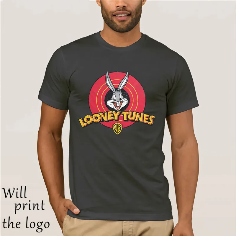 Looney tung Logo Bugs Bunny Даффи Дак Винтажная футболка с логотипом Toons официальная серая