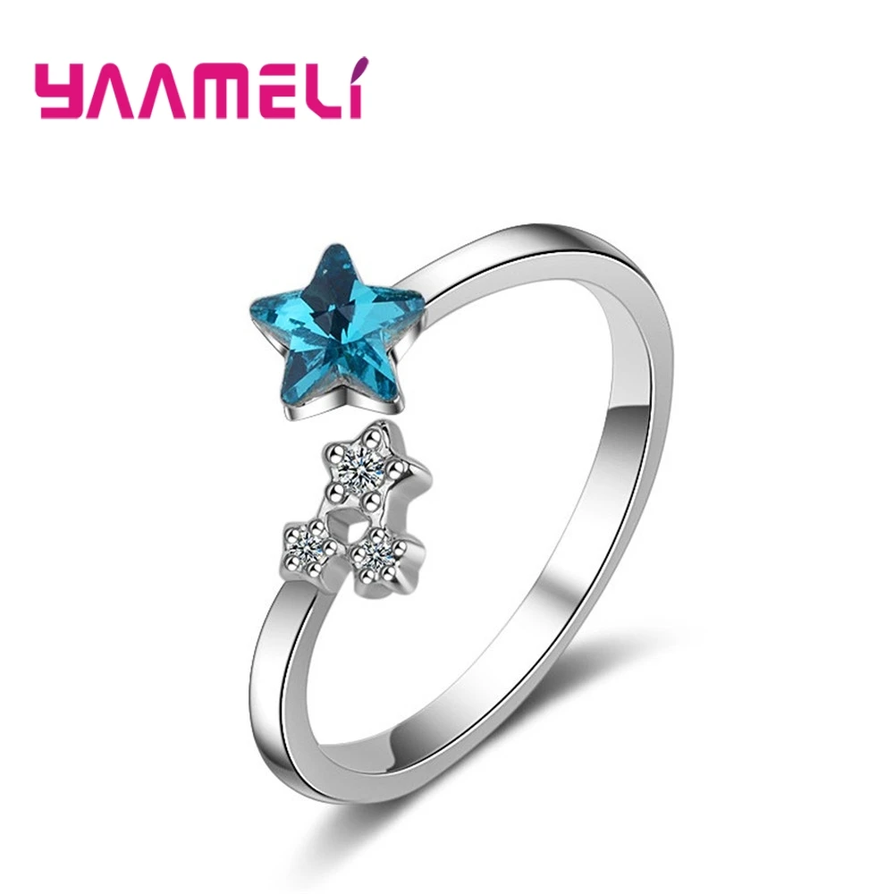 Женское кольцо с фианитом YAAMEL, открытое из стерлингового серебра 925 пробы, ювелирное изделие с кристаллом