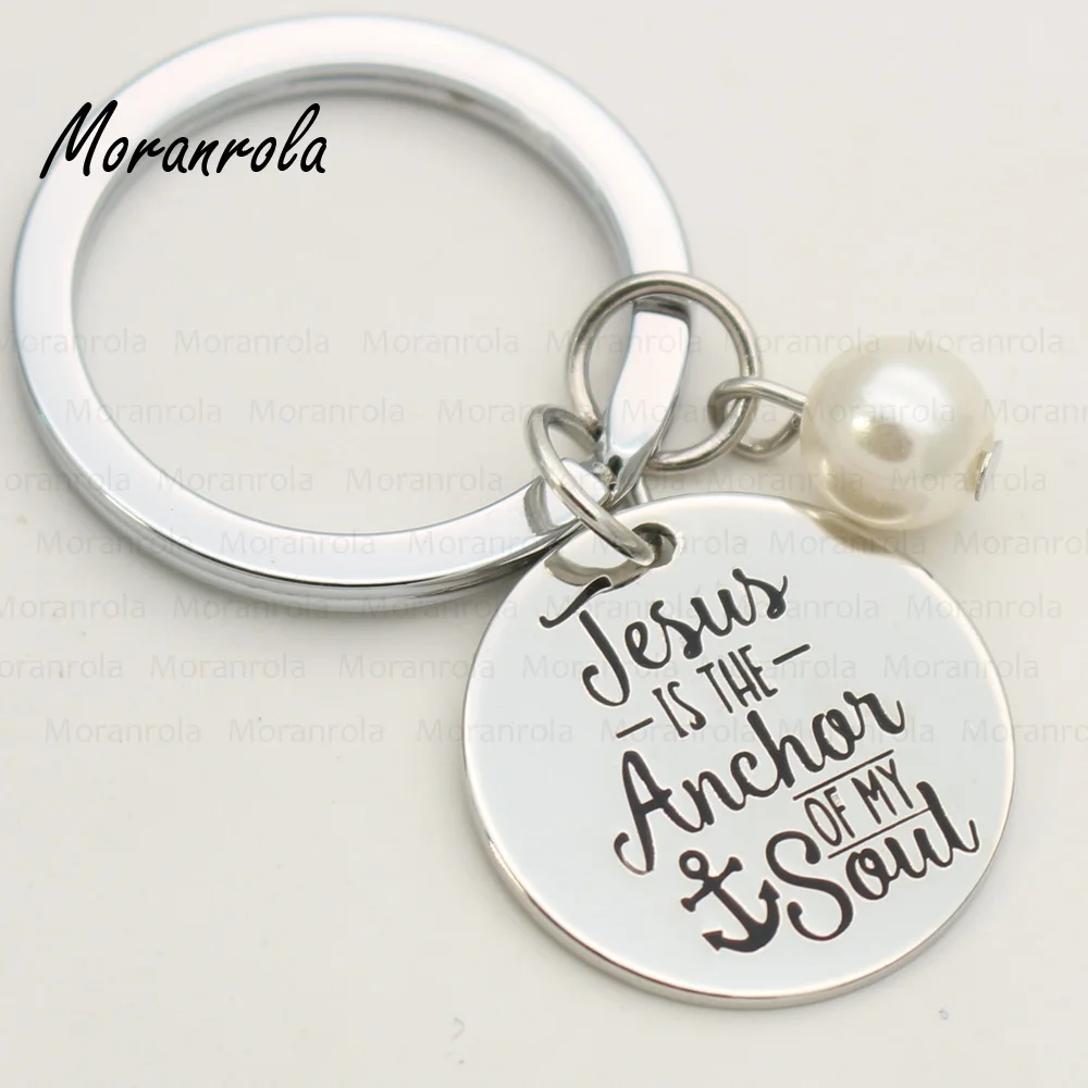 Новинка медное Серебряное ожерелье и брелок с надписью Jesus is the anchor of my soul