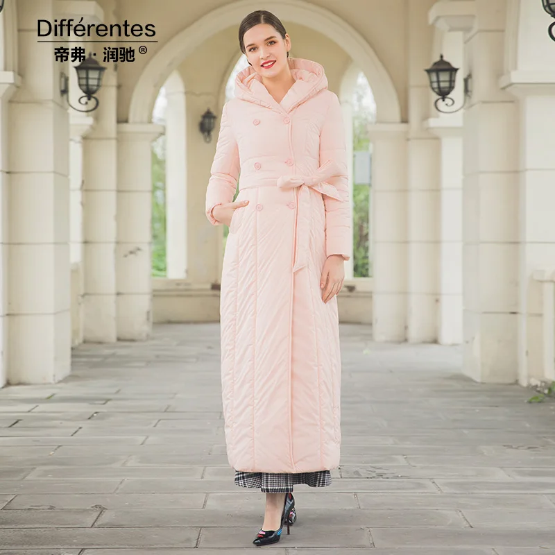 Длинная парка зимнее пальто для женщин Регулируемая Талия парки космическое