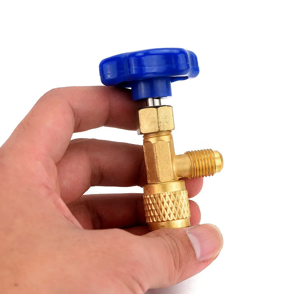 Refrigerant Universal Can Valve Opener Bottle Leak-proof Stainless Steel Brass Diverter shut-off R22 R134a R410A | Автомобили и