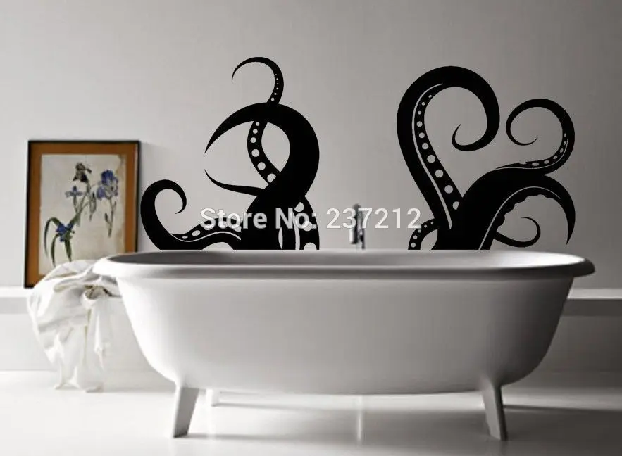 Бесплатная доставка виниловая настенная наклейка Осьминог в виде морского