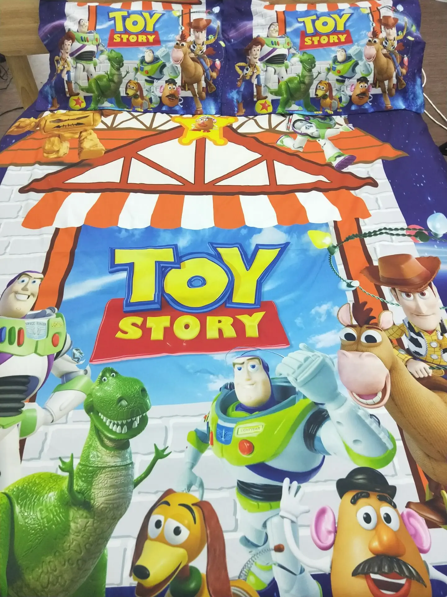 Набор постельного белья disney Toy Story, двойной размер, пододеяльник, набор для детей, домашний декор, постельное белье king queen, Комплект постельного белья из 3 предметов для мальчиков