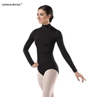 Женское балетное трико с длинным рукавом, купальники из спандекса, костюмы для гимнастики