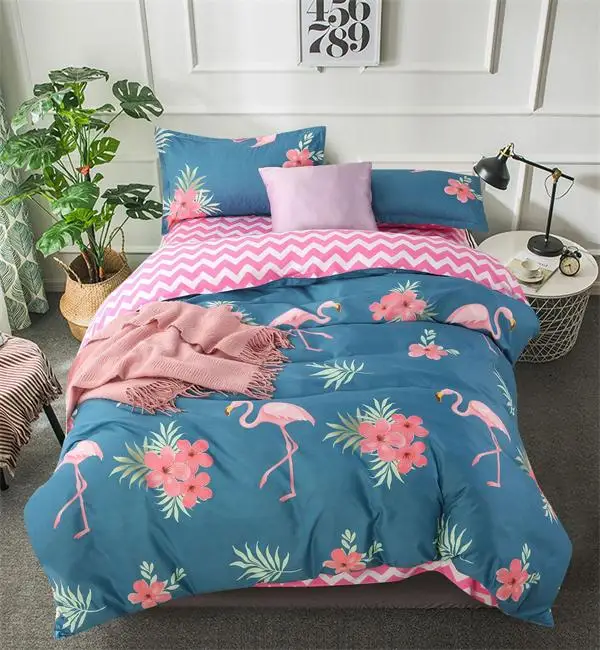 Постельное белье Русалка Фламинго Комплект постельного белья мультяшное