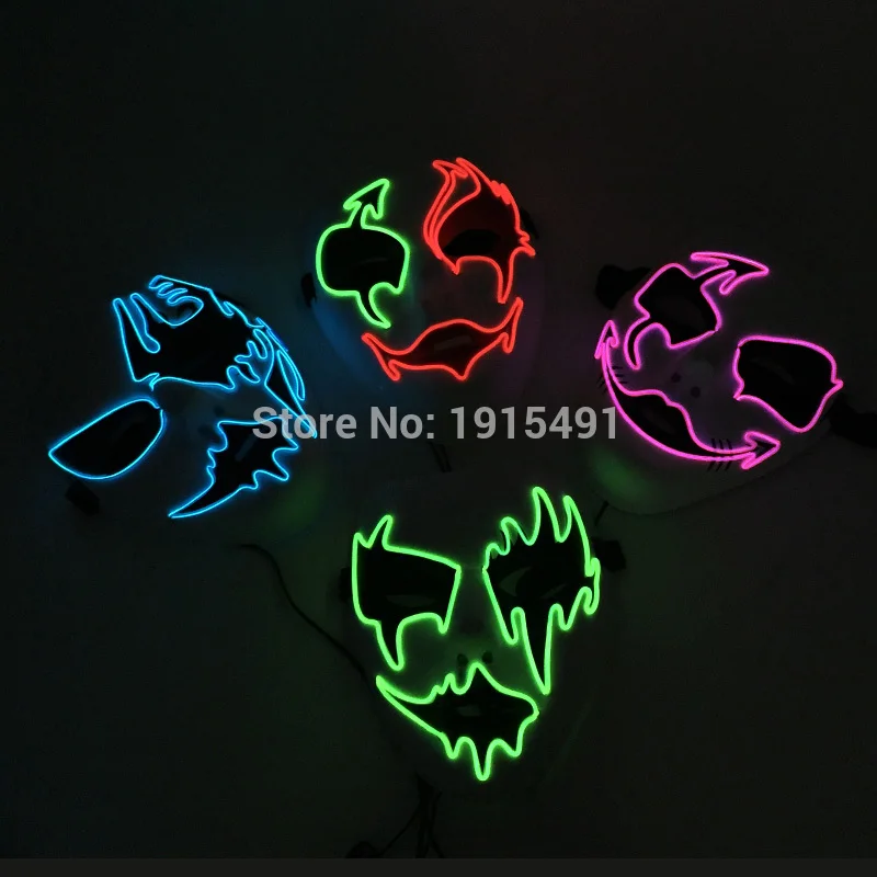 Новый тип Тема фильма модная EL проволока светящаяся стрела Демон Маска неоновая