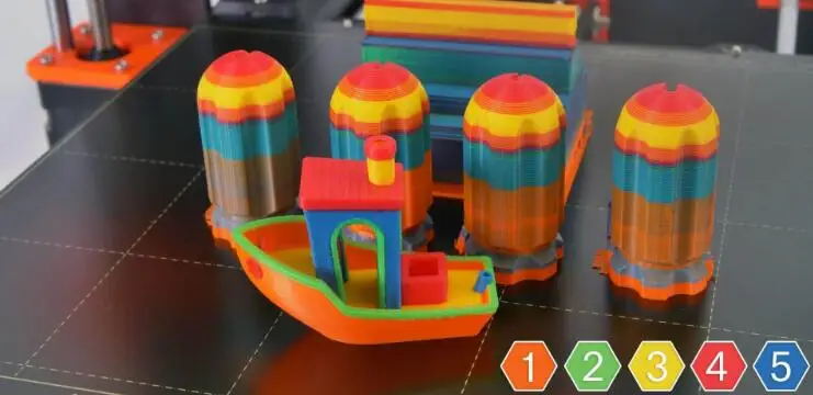 Многоцветный I3 3d принтер MK3 MK3S MMU пять цветов Набор для печати MK52