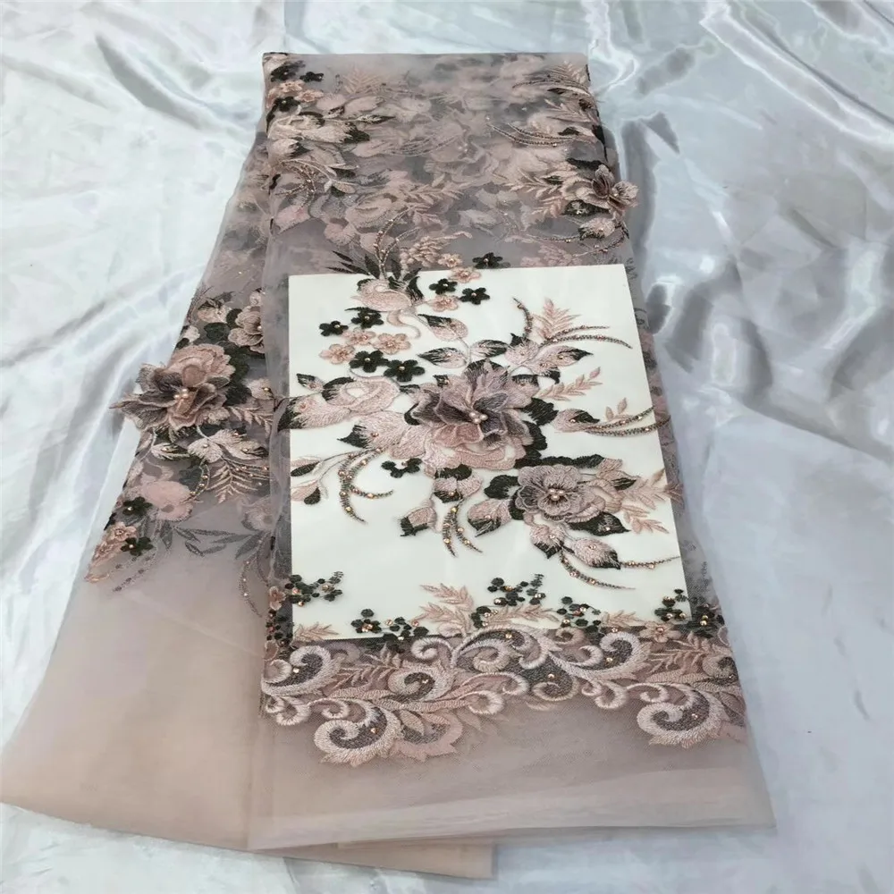 2018 High quality african french 3d lace fabric stones Embroidered African Guipure French Lace Fabric for party dresses HJ54-2 | Дом и сад