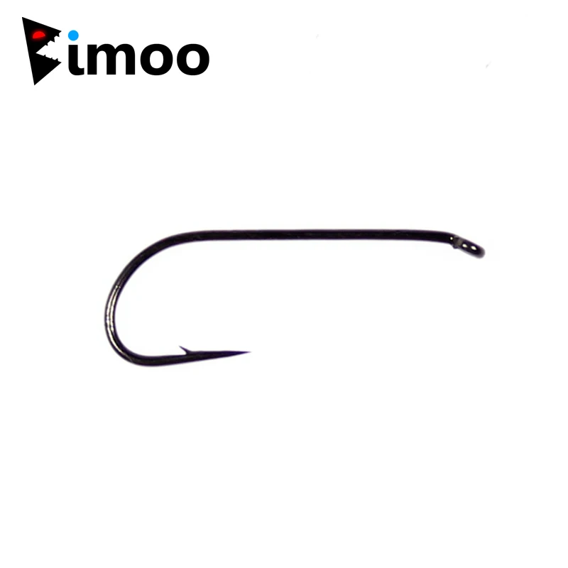 Bimoo 100 шт. #8 #12 #20 крючок для сухой мухи Япония прочные и острые сухие крючки для привязывания черного никеля для ловли форели