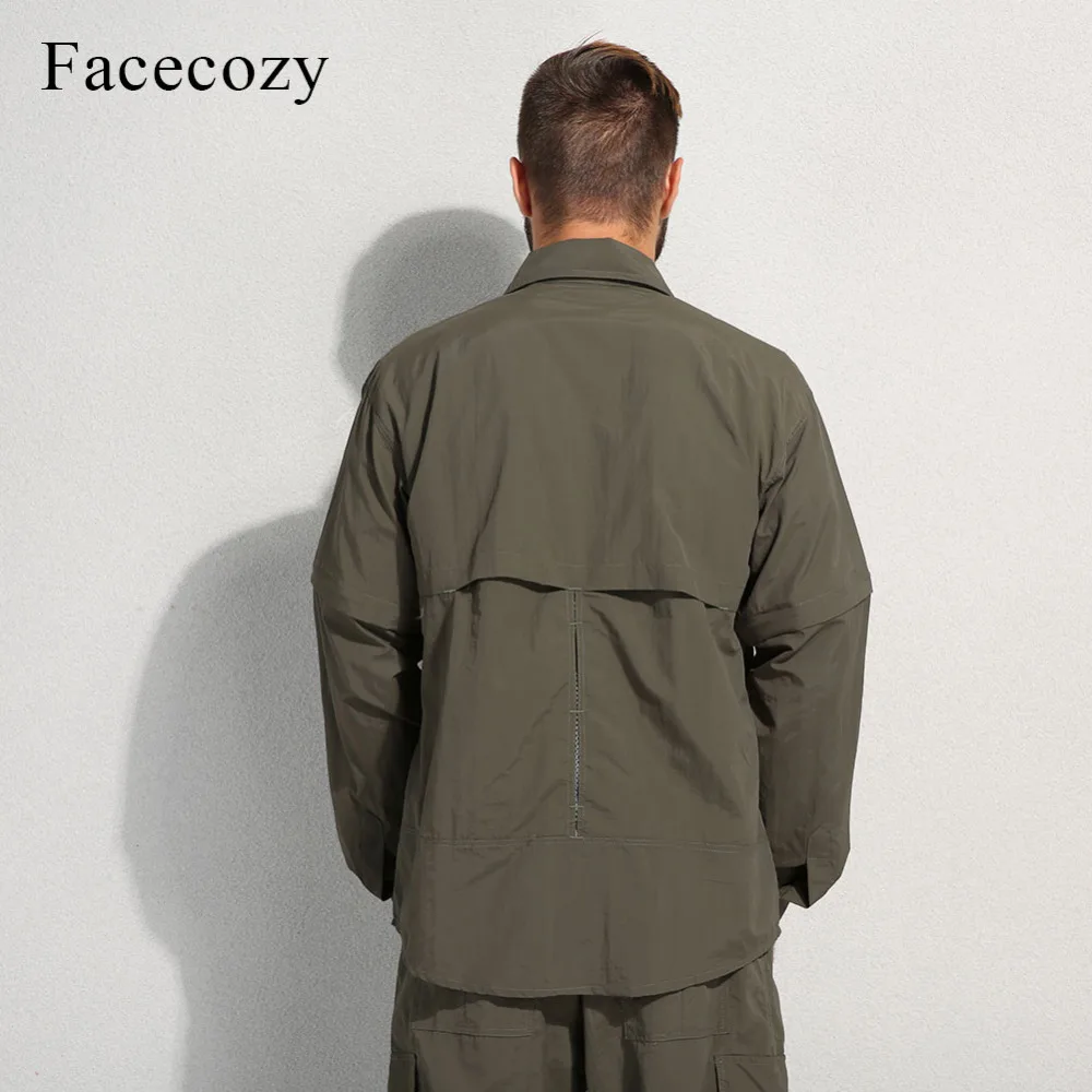 Мужская рубашка для альпинизма Facecozy быстросохнущая со съемным креплением|shirt and