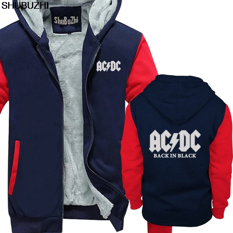 ACDC лицензированный черный рок толстовка с капюшоном Officiel Hommes зимние толстые толстовки Дизайнерские мужские с принтом теплое пальто мужской пиджак sbz1159