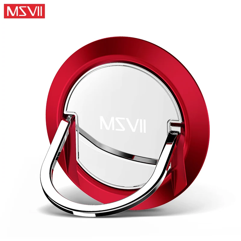 red MSVII магнитный держатель телефона на палец кольцо для iPhone samsung huawei кольцо для мобильного телефона вращающаяся подставка держатель кронштейн универсальный - Цвет: red